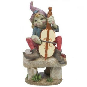 Pixie joueur de violoncelle sur dolmen / Figurines de Pixies
