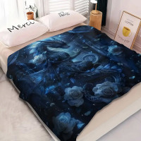Plaid Dragon - Blue Roses dragon