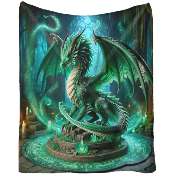 Plaid Géant Dragon "Emerald Dragon" / Plaids Féeriques