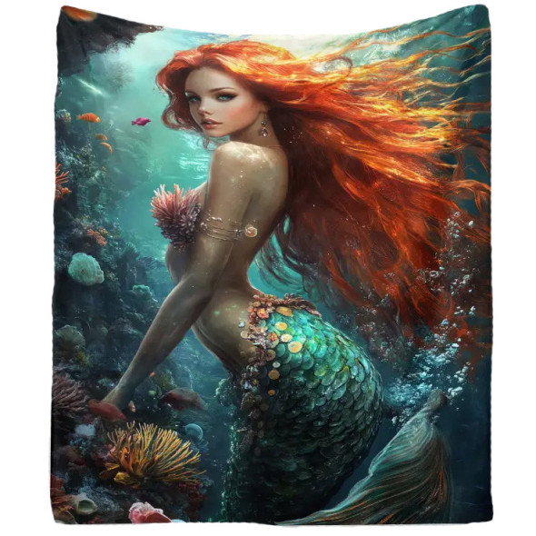 Plaid "Daughter of the Ocean" 130X150 / Plaids Sirènes