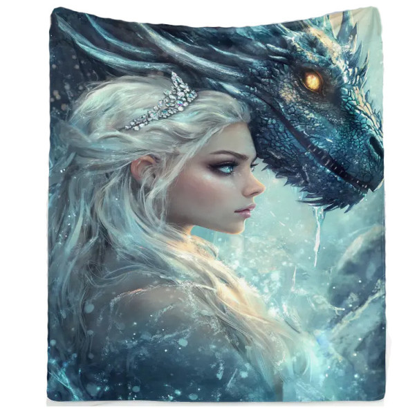 Plaid "The Beauty and The Dragon" 130x150 / Plaids Dragons