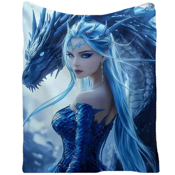 Plaid "The Elfe Queen and Dragon" 130x150 / Plaids Elfes