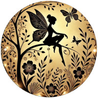 Plaque métal Fée "Fairy Silhouette #12"