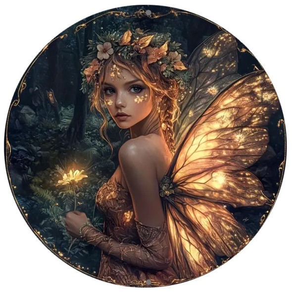 Plaque métal "Enchanted Flower Forest Fairy" / Décorations Murales Fées