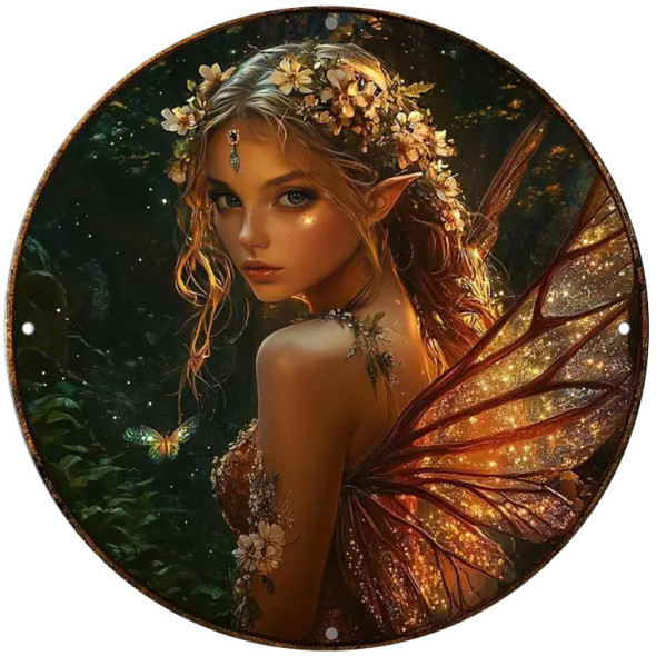 Plaque métal "Enchanted Forest Fairy" / Décorations Murales Fées
