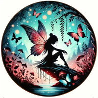 Plaque métal Fée Fairy Silhouette #13
