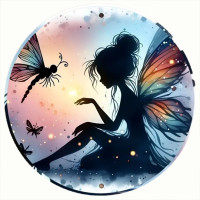 Plaque métal Fée - Fairy Silhouette #15