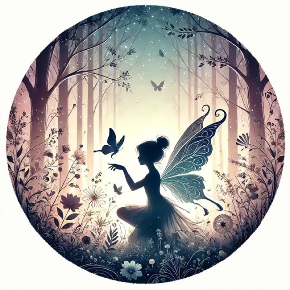 Plaque métal "Fairy Silhouette #16" / Décorations Murales Fées