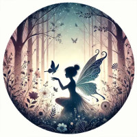 Plaque métal Fée - Fairy Silhouette #16