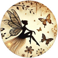 Plaque métal Fée Fairy Silhouette #4