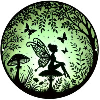 Plaque métal Fée Fairy Silhouette #7