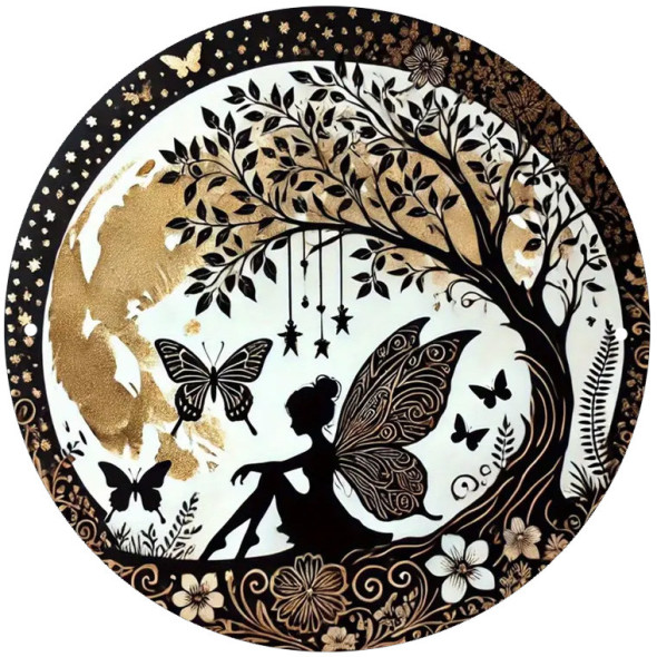 Plaque métal "Fairy Silhouette #9" / Décorations Murales Féeriques