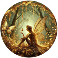 Plaque métal Fée Gold Fairy