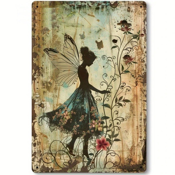 Plaque métal "Fairy Silhouette" / Plaques murales en Métal
