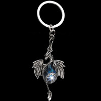 Porte-Clefs Coeur de Dragon Bleu