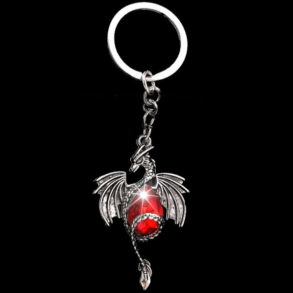 Porte-Clefs Coeur de Dragon Rouge / Porte Clefs Féeriques