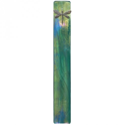 Porte-Encens en verre Vert irisé "Libellule" / Porte-Encens Féeriques