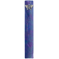 Porte-Encens en verre Bleu irisé Papillon