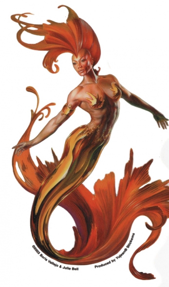 Sticker Sirène "Fire Mermaid" / Stickers Féeriques