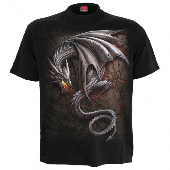T-Shirt Dragon "Obsidian" - S / T-Shirts Dragons pour Hommes