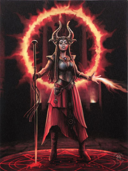 Toile sur chassis "Fire Element Sorceress" / Anne Stokes Collection