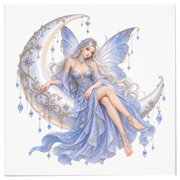 Toile sur ch&acirc;ssis "F&eacute;e sur Lune 004" / Nouveaut&eacute;s