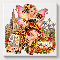 Toile sur ch&acirc;ssis F&eacute;e Souvenir de Belgique