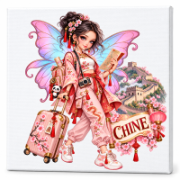 Toile sur ch&acirc;ssis F&eacute;e Souvenir de Chine