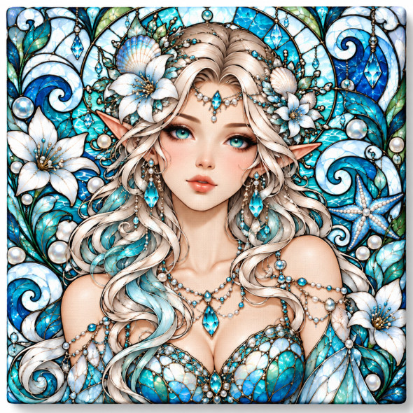 Toile sur ch&acirc;ssis "F&eacute;e Crystal 006" / Toiles sur Ch&acirc;ssis F&eacute;es Crystals