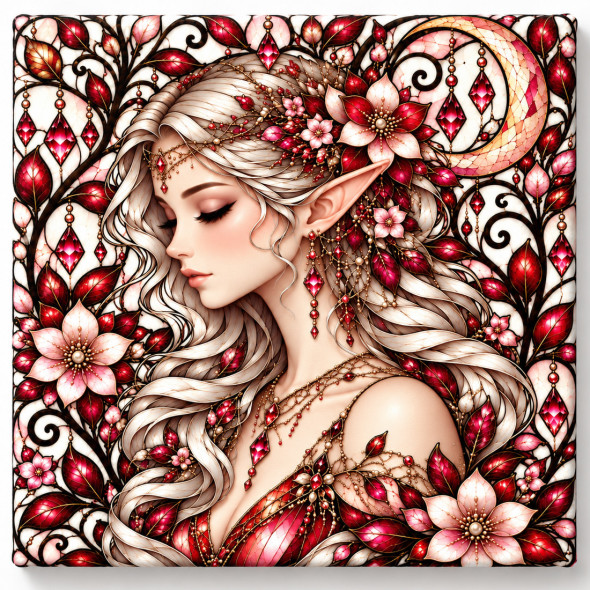 Toile sur ch&acirc;ssis "F&eacute;e Crystal 015" / Toiles sur Ch&acirc;ssis F&eacute;es Crystals