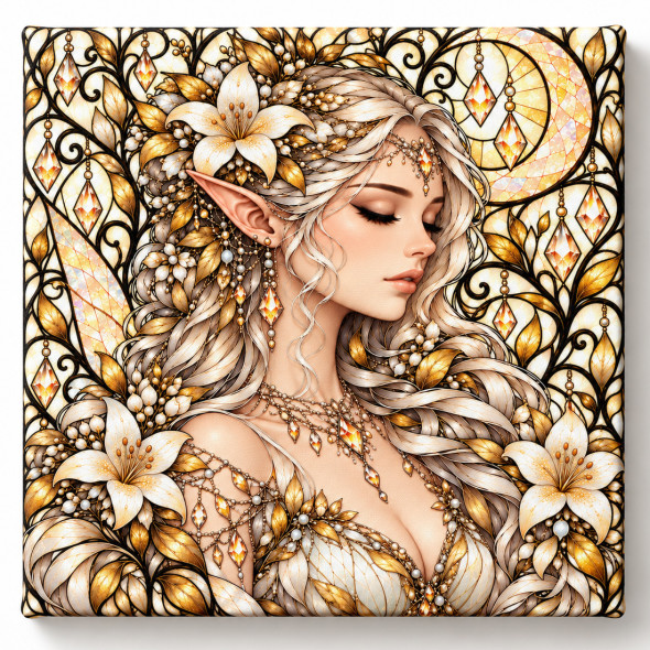 Toile sur ch&acirc;ssis "F&eacute;e Crystal 016" / Toiles sur Ch&acirc;ssis F&eacute;es Crystals