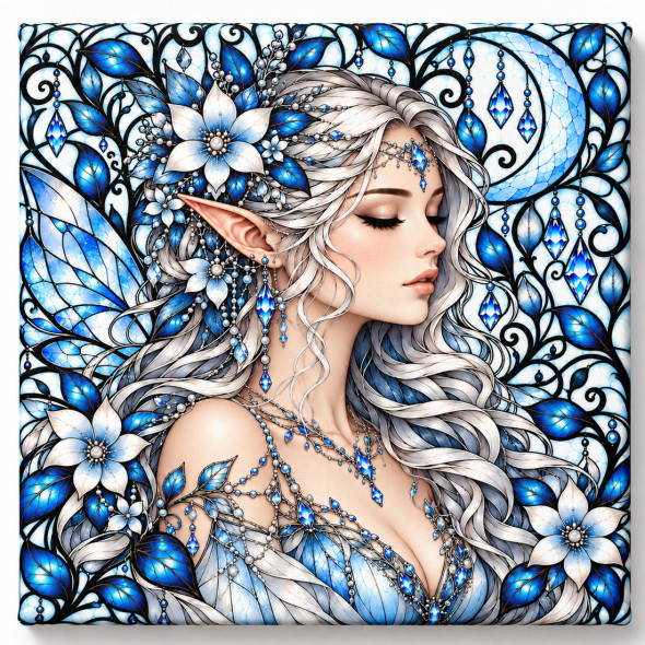 Toile sur ch&acirc;ssis "F&eacute;e Crystal 020" / Toiles sur Ch&acirc;ssis F&eacute;es Crystals