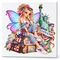 Toile sur ch&acirc;ssis F&eacute;e Souvenir des Etats-Unis