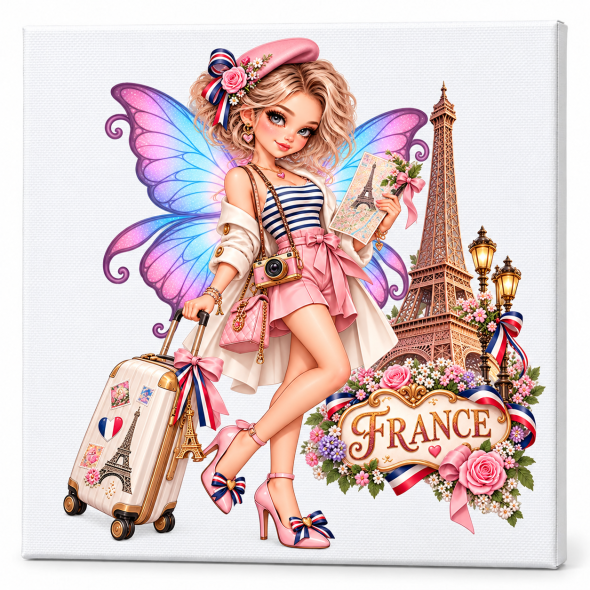Toile sur ch&acirc;ssis "F&eacute;e Souvenir de France" / Toiles sur chassis F&eacute;es