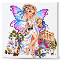 Toile sur ch&acirc;ssis F&eacute;e Souvenir de Gr&egrave;ce