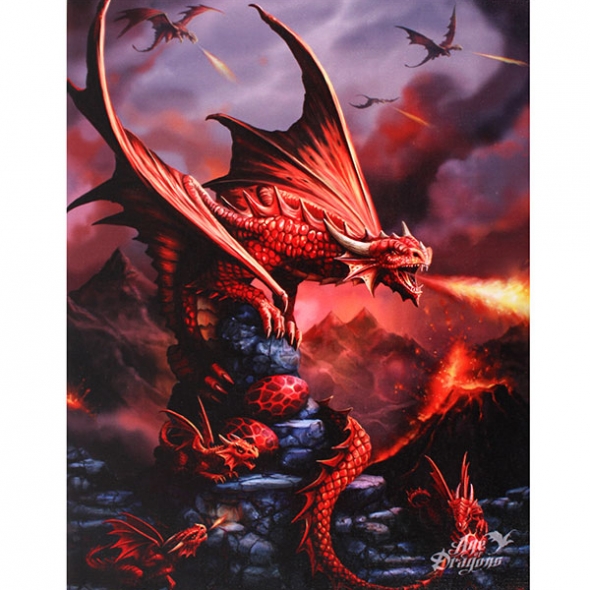 Toile sur chassis "Fire Dragon" / D&eacute;corations Murales F&eacute;eriques